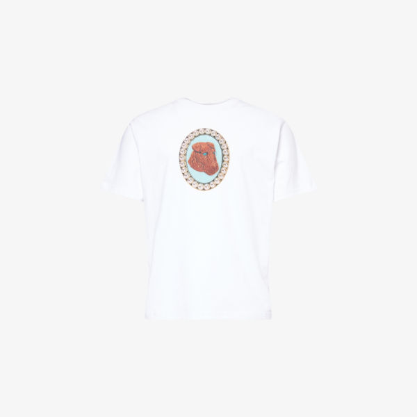 

Футболка с коротким рукавом из хлопкового джерси с принтом в виде собаки Golf Le Fleur, белый