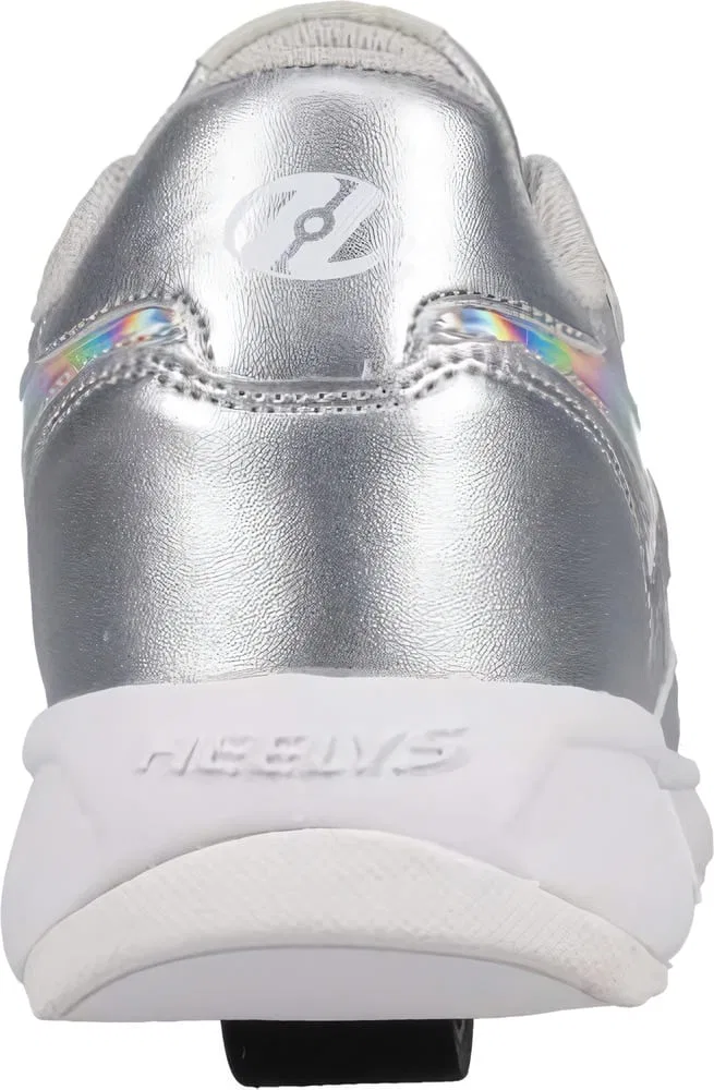 Сникерсы на колесиках, кожаные, Heelys, серебристые — фото 3