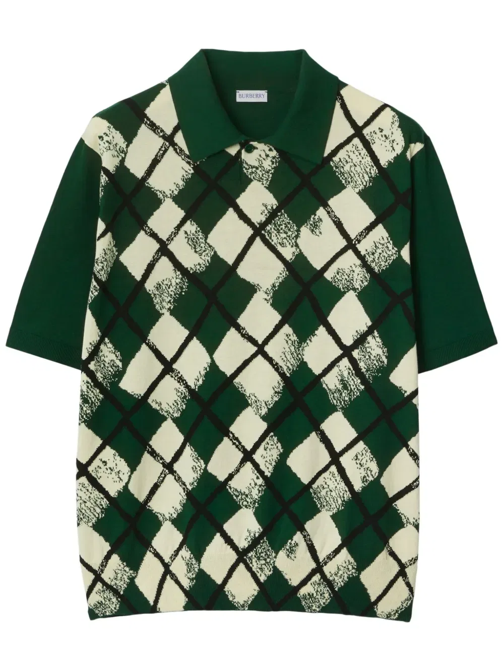 Поло-Рубашка Burberry с узором "аргайл", зеленый