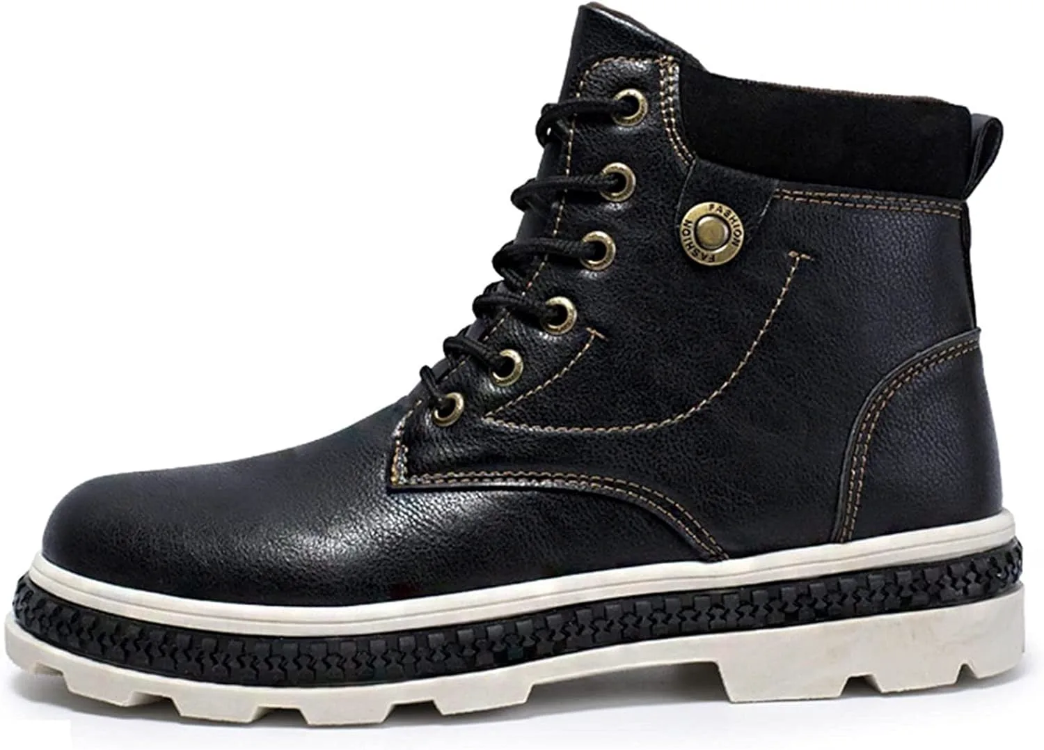 

Мужские короткие рабочие ботинки Yiozoi, стойкие к ветру, осенние и зимние, утепленные кожаные туфли, шнуровка, высокие повседневные ботильоны