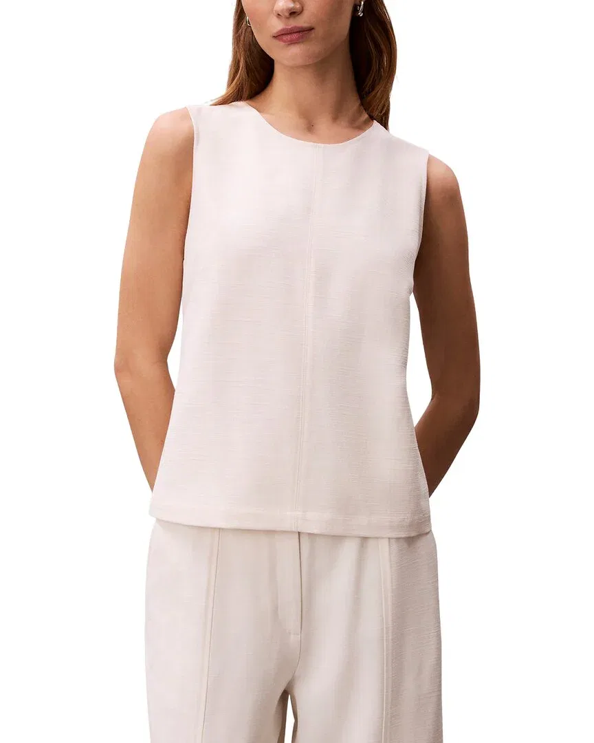 Плотный текстурированный топ Calvin Klein, White