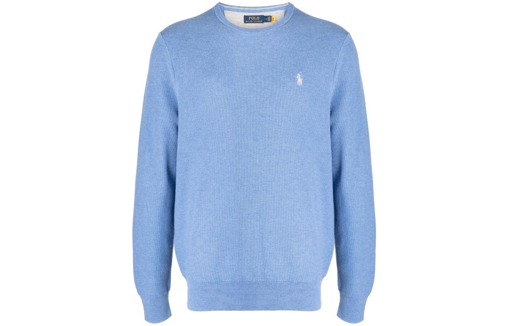 Поло пони хлопковый джемпер Polo Ralph Lauren, светло-голубой — фото 3