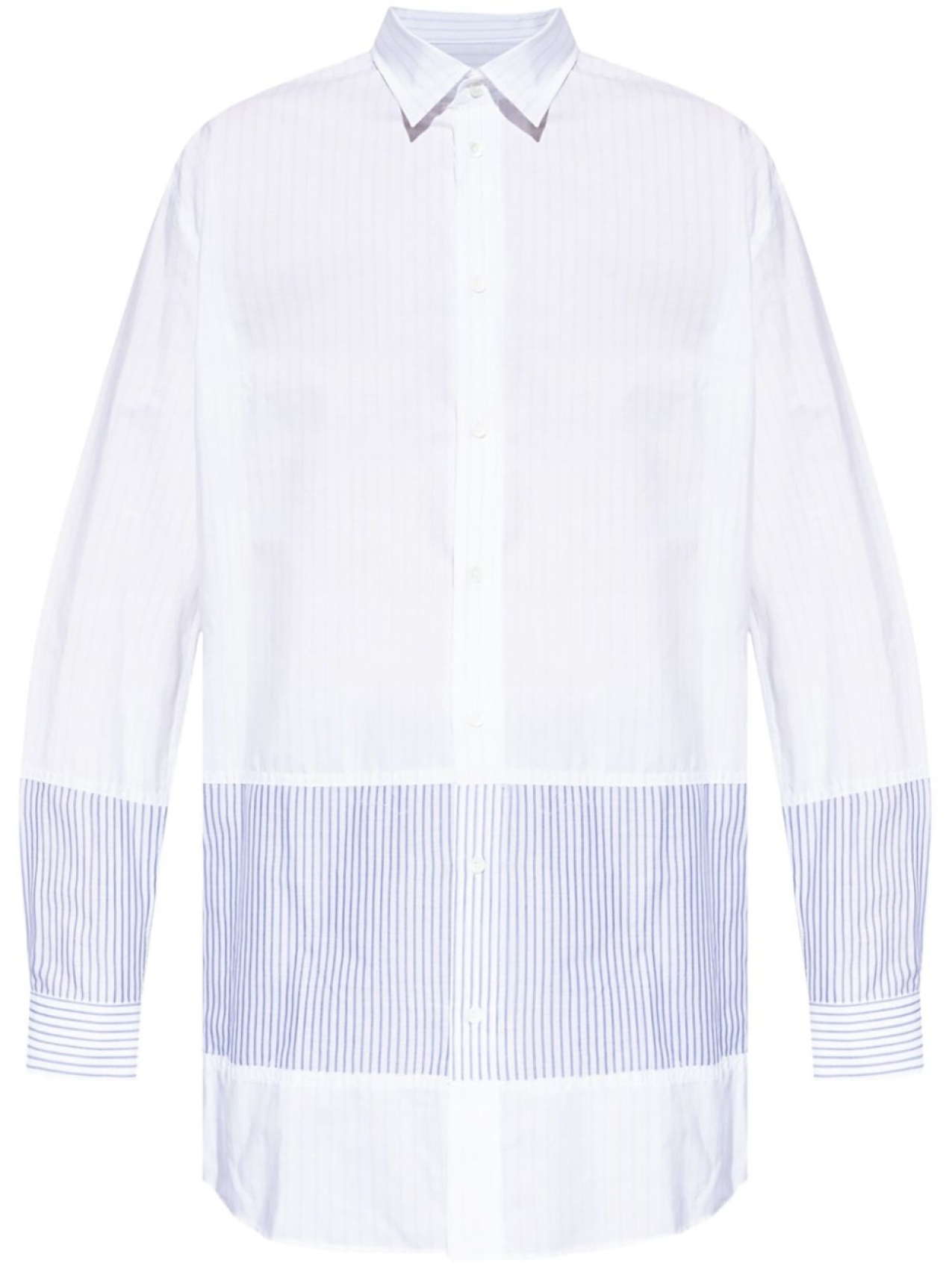 

MM6 Maison Margiela рубашка с полосатыми вставками, синий