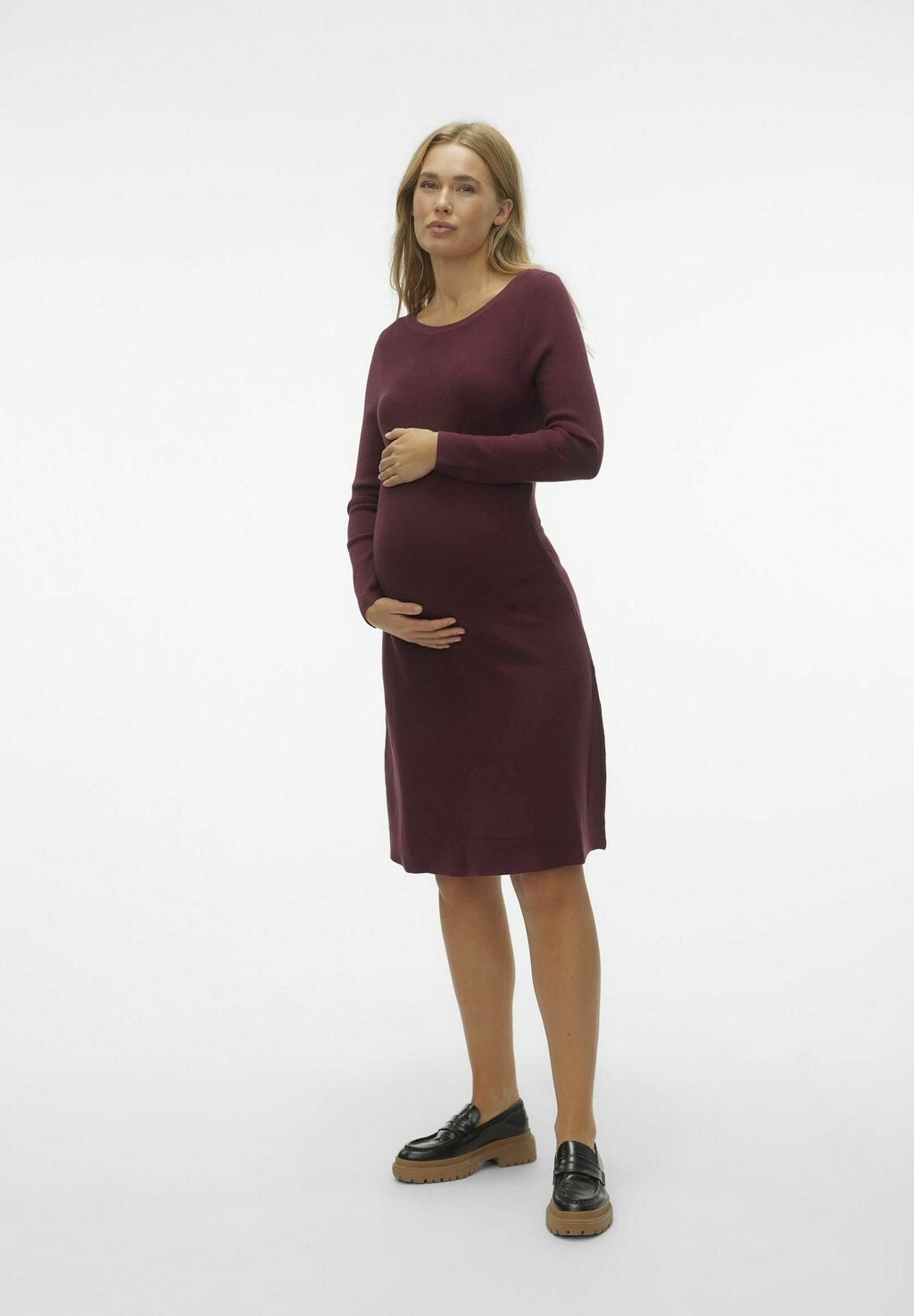 

Дневное платье KLEID VMMNANCY LS BOATNECK GA EXC Vero Moda, цвет Mottled Dark Red