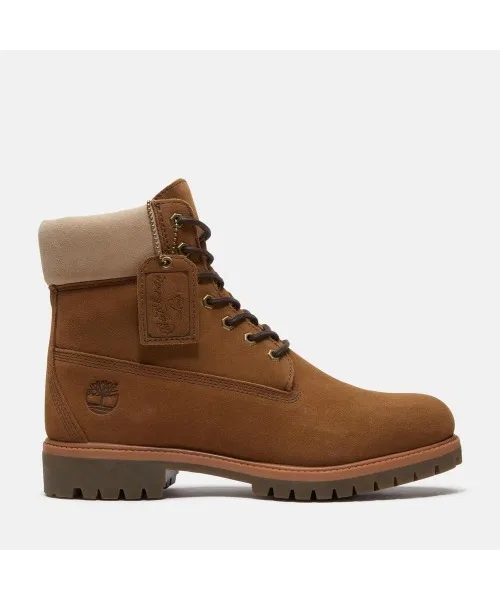 Ботинки 6-дюймовые водонепроницаемые Timberland Premium кожаные коричневые