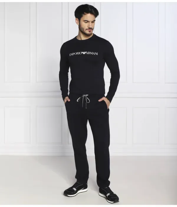 Лонгслив slim fit Emporio Armani, темно-синий — фото 2