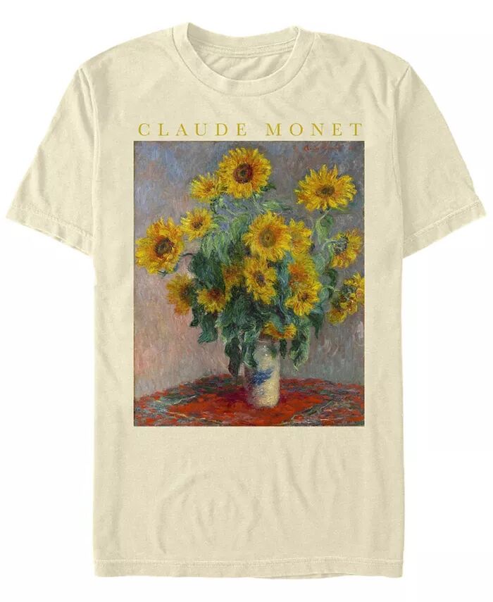 

Мужская футболка Monet Sunflowers с коротким рукавом и круглым вырезом Fifth Sun, коричневый/бежевый