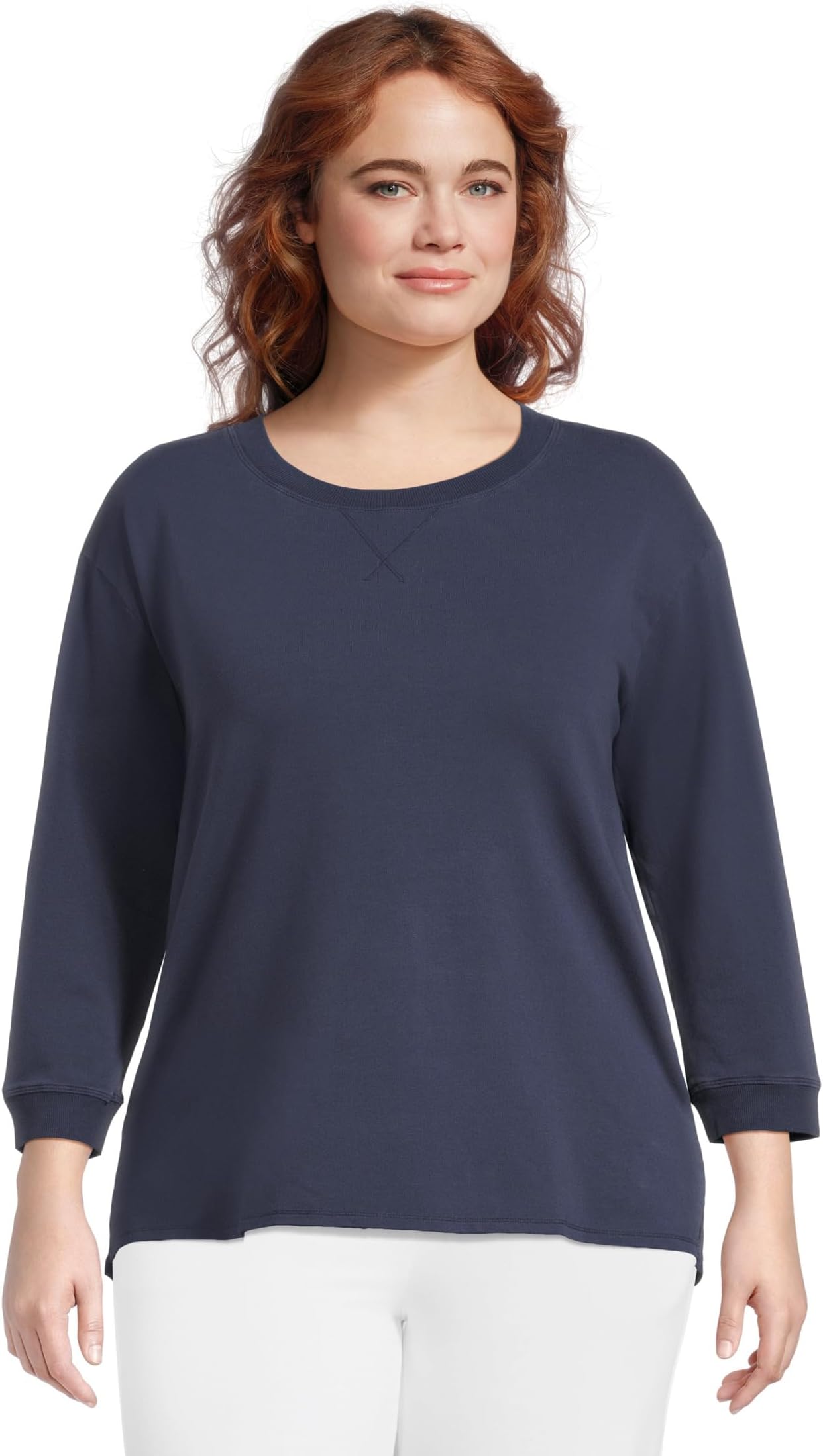 

Платье Mod-o-doc 3/4 Sleeve Hi-Lo Tunic with Side Slits, цвет Vibrant Navy