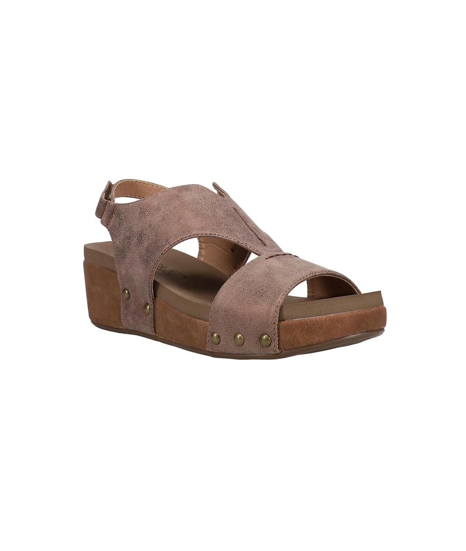 Женские освежающие босоножки на танкетке бронзового цвета Corkys Footwear, цвет bronze
