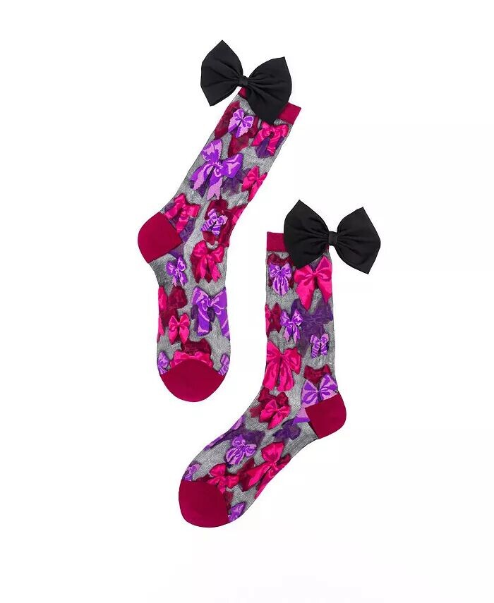 

Женские прозрачные носки Big Bow Energy черного цвета Sock Candy, мультиколор