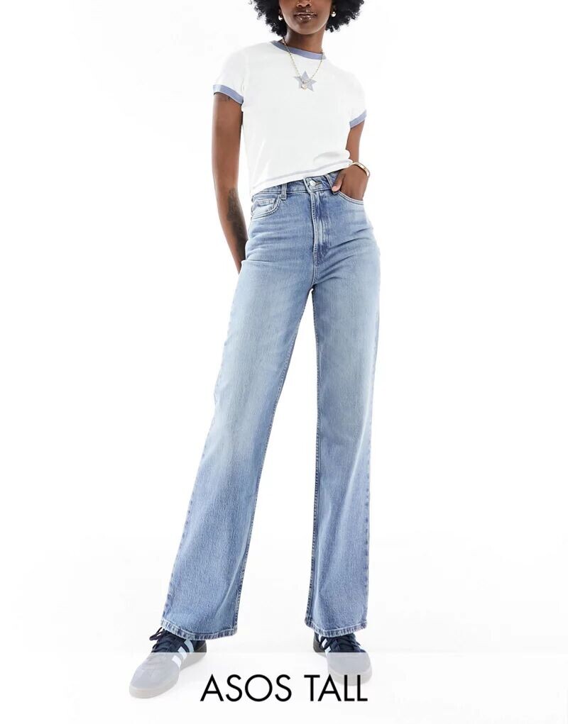 

Синие джинсы прямого кроя ASOS Tall Easy