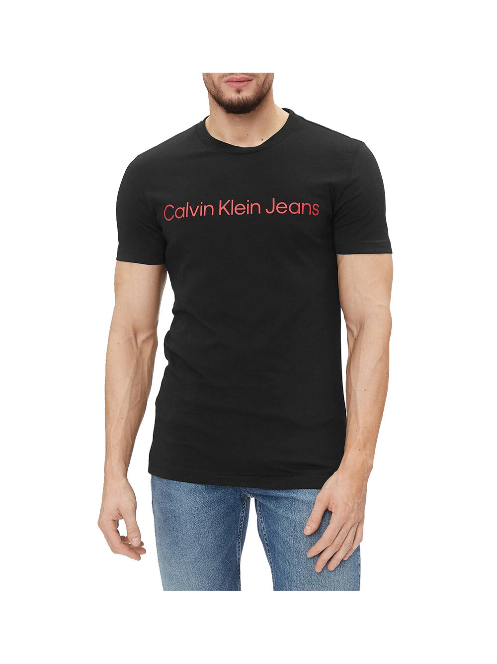 

Черная/красная мужская футболка Calvin Klein