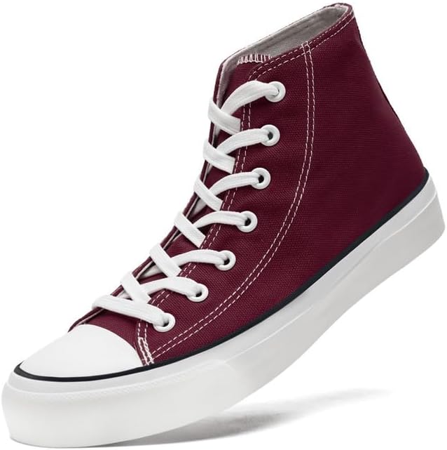 

Высокие кеды из ткани для женщин и мужчин, классические шнурованные тканевые туфли, модные высокие кеды для женщин и мужчин, повседневные теннисные ходовые обувь Xraehni, красный
