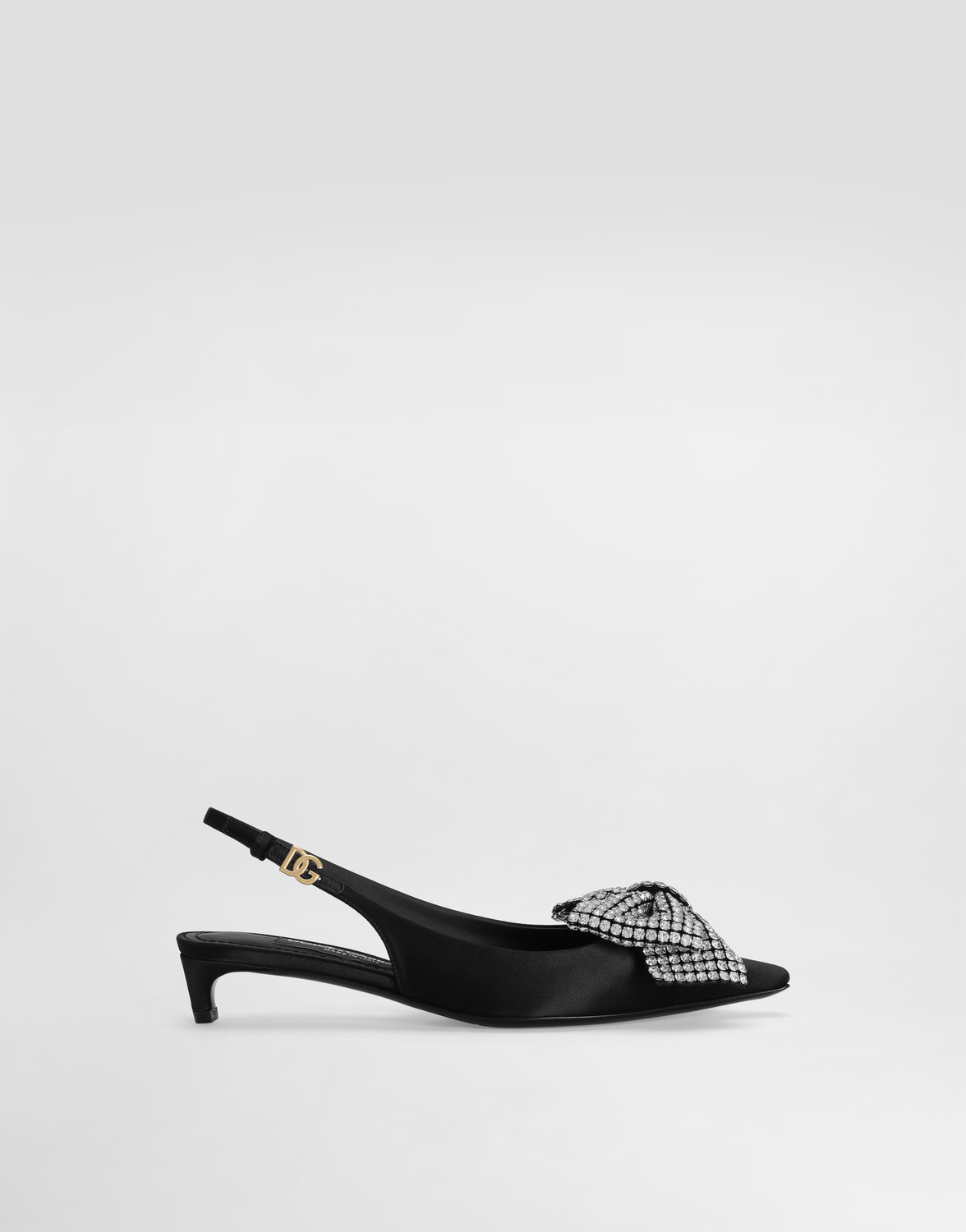 Атласные туфли с открытой пяткой, украшенные стразами Dolce & Gabbana, мультиколор