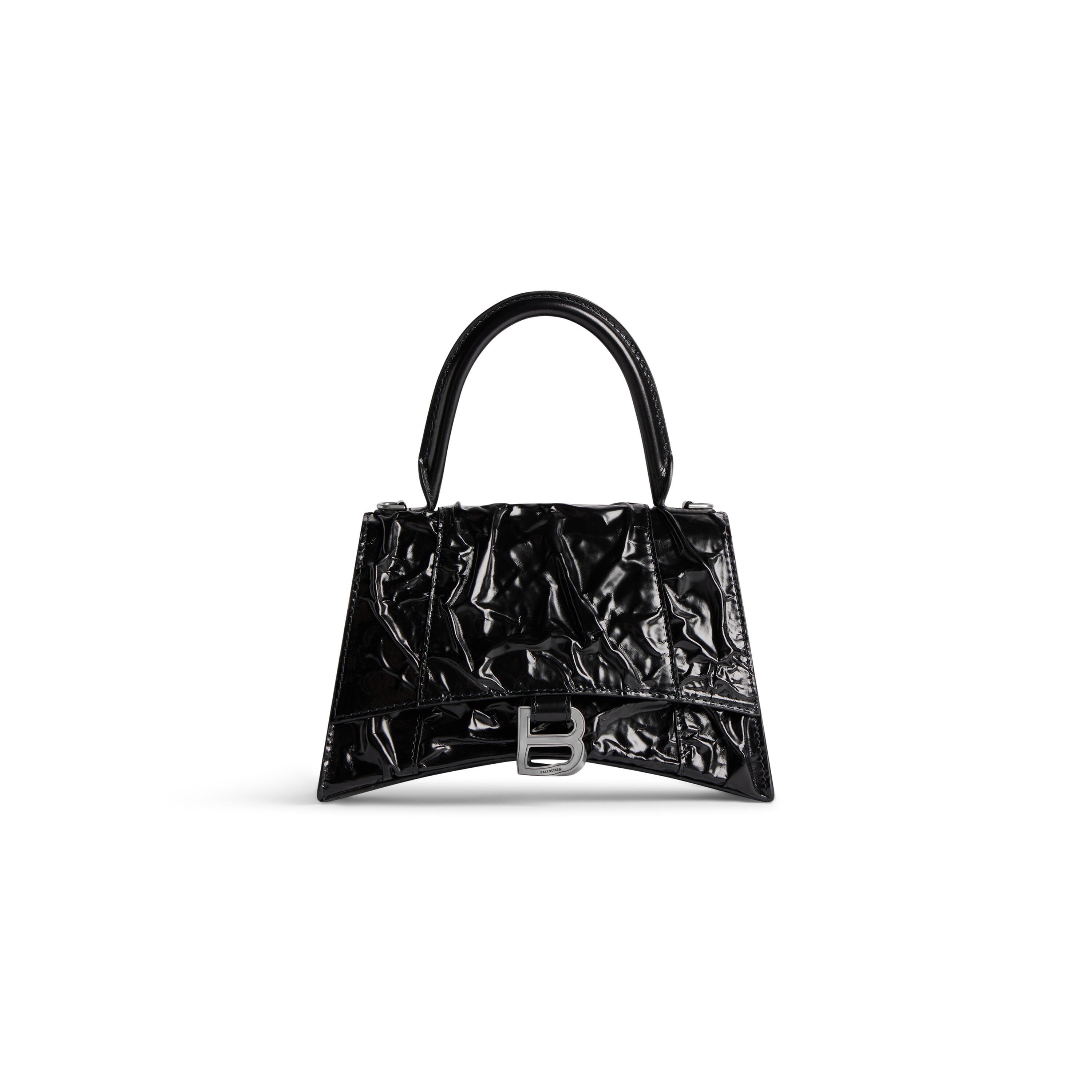 

Маленькая сумочка в форме песочных часов с эффектом помятости BALENCIAGA, черный