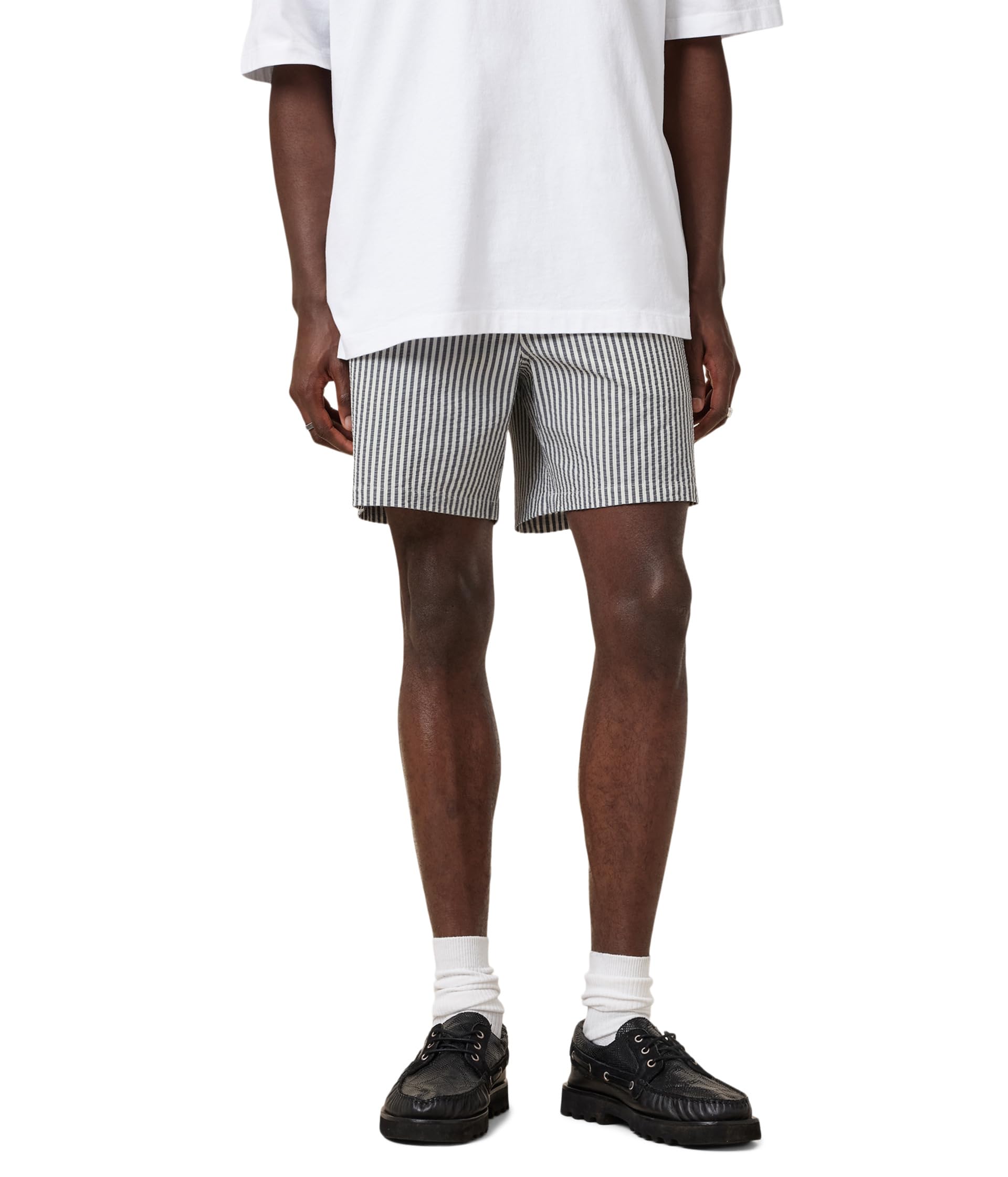 

Шорты AllSaints Warden Striped Swimshort, цвет White/Blue