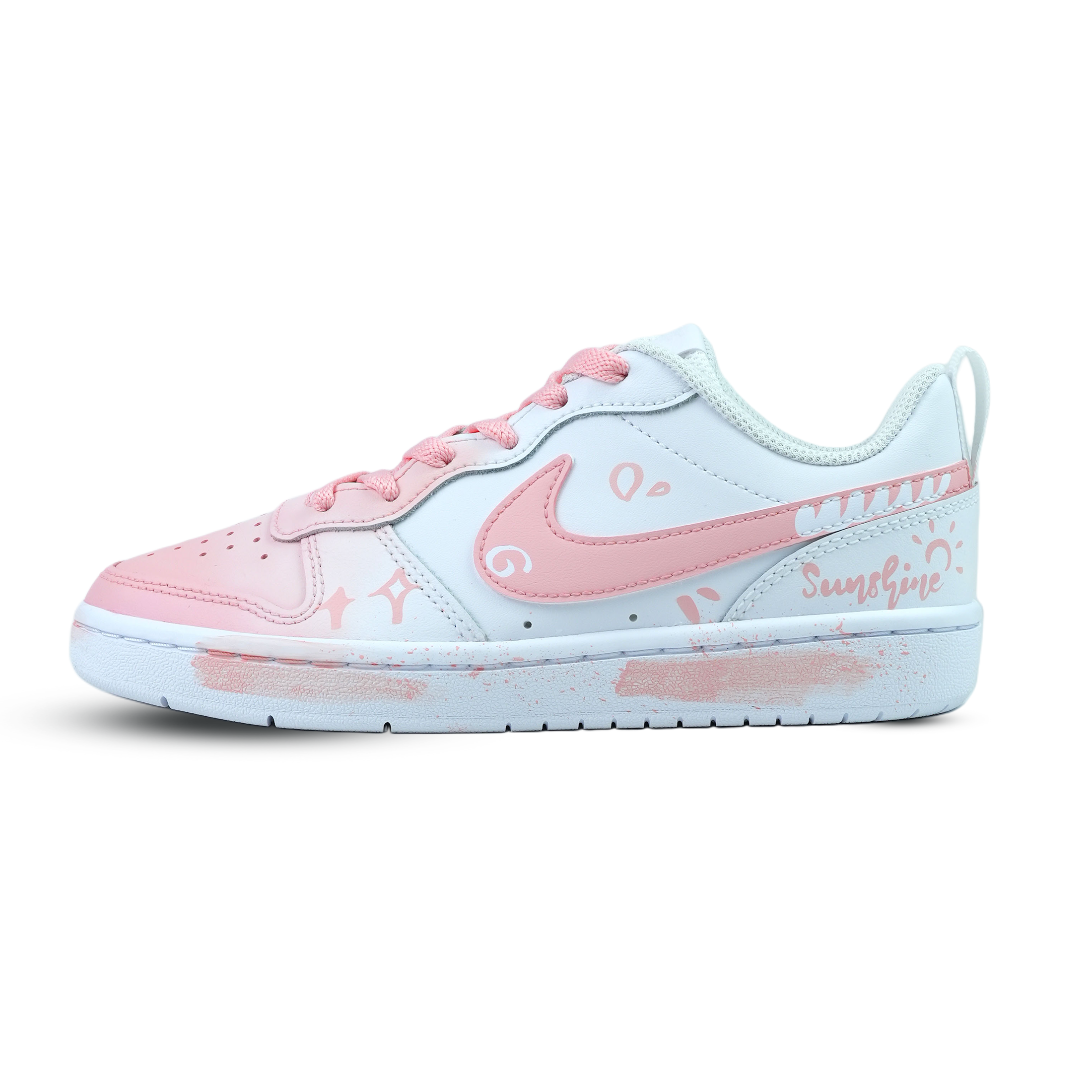 

Nike Детские кроссовки для скейтбординга Court Borough Pink Love с дышащим низким верхом для подростков