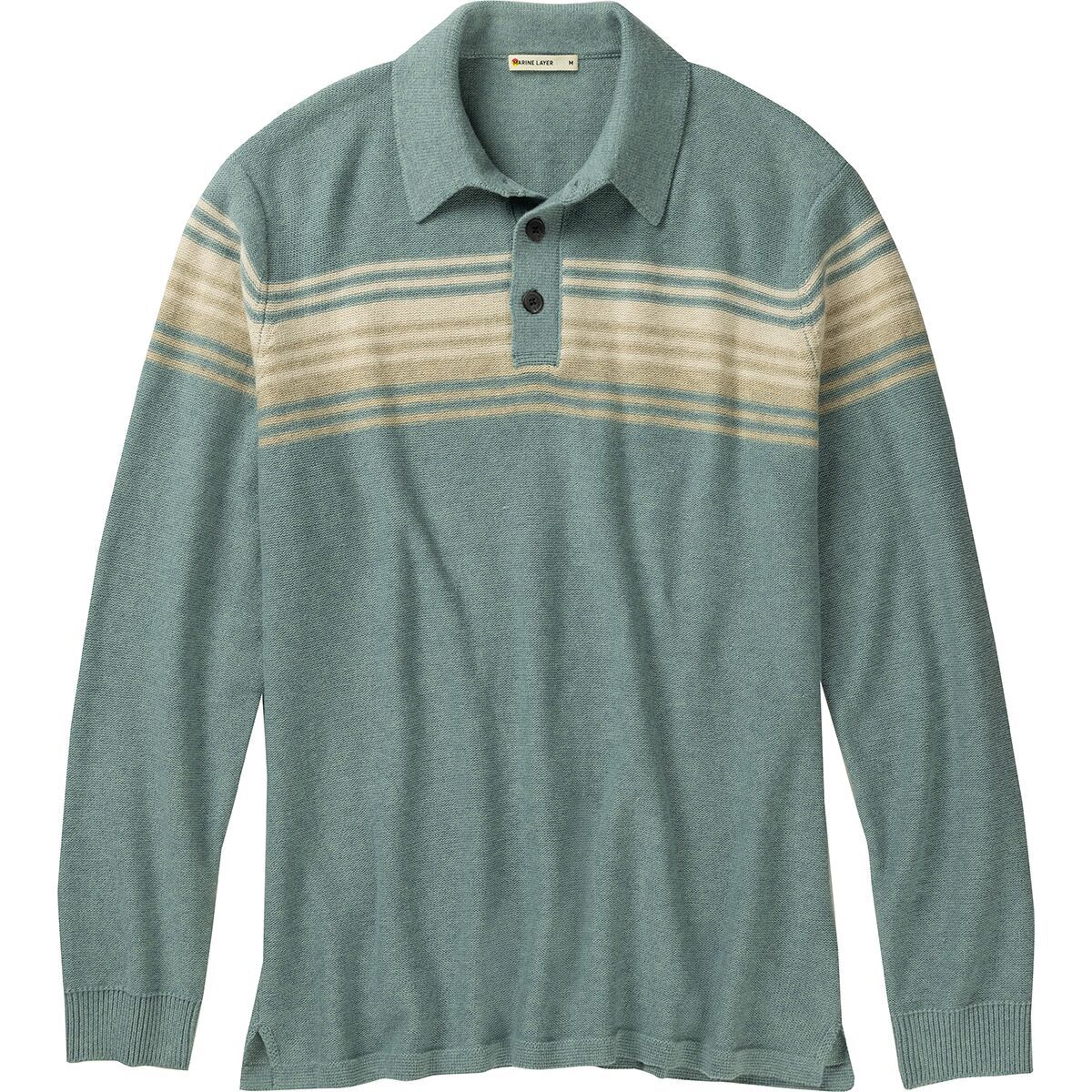 

Поло свитер с полоской на груди Ellias Marine Layer, цвет topaz neutral stripe