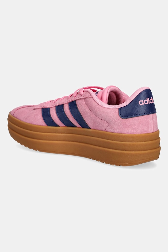 Замшевые кроссовки VL Court Bold Adidas, розовый — фото 3