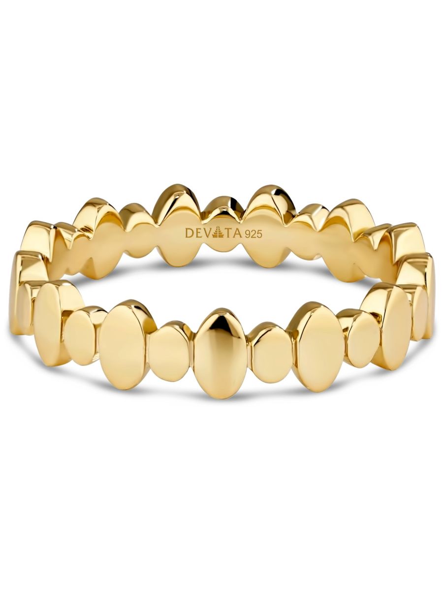 

Кольцо с овальными звеньями из позолоченного серебра 925 пробы, размер DEVATA, Gold