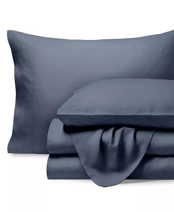 

Комплект льняного белья King Bare Home, синий