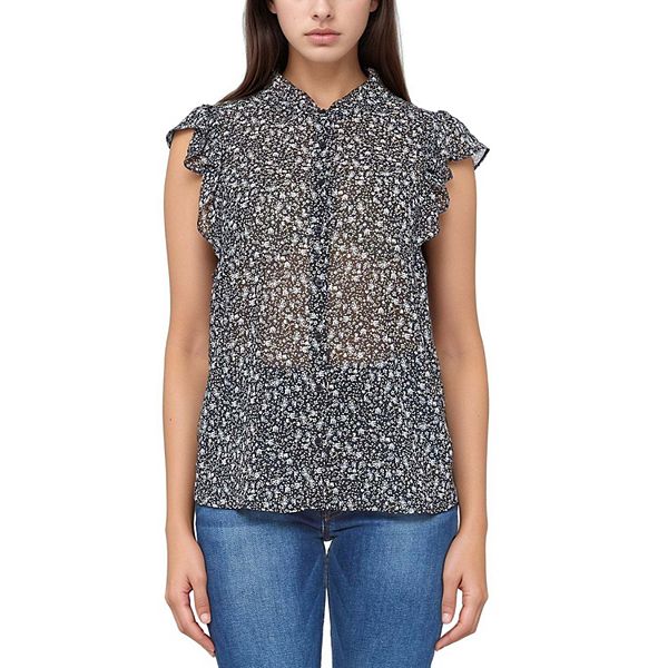 

Блузка с рюшами и застежкой на пуговицах Pleione, Black