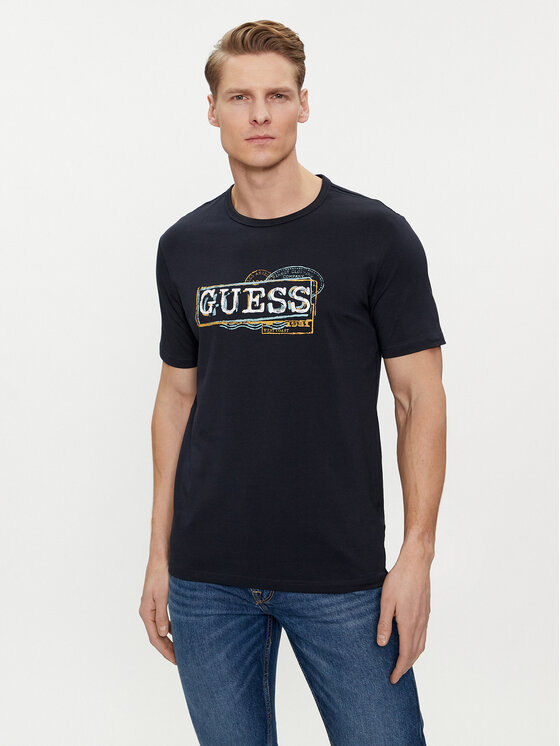 

Футболка узкого кроя Guess, синий