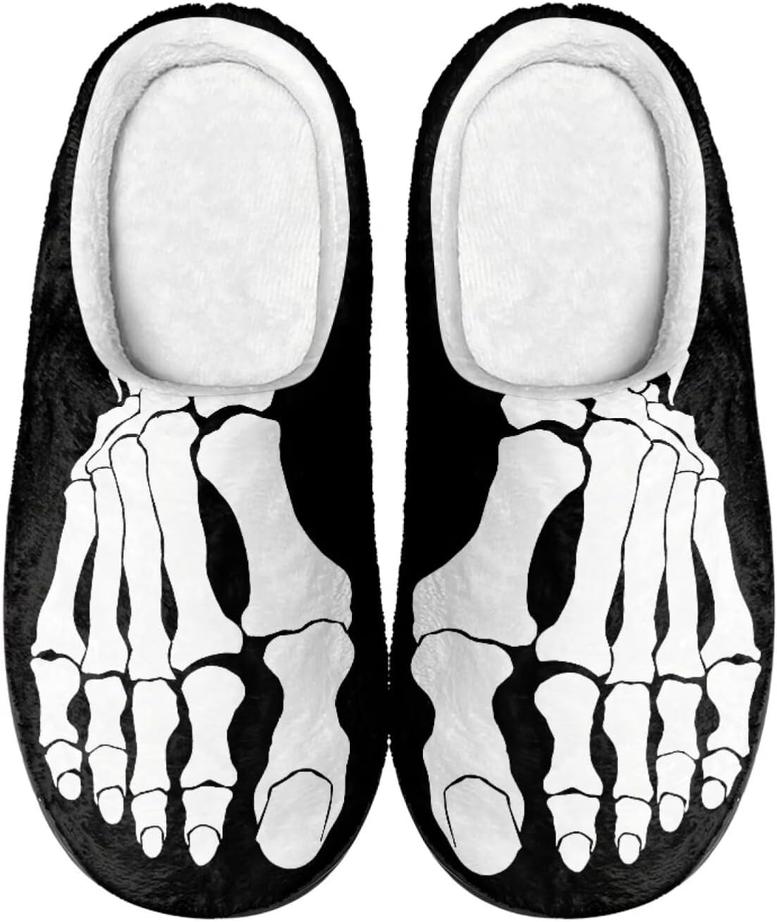 

Милые мультяшные фланелевые тапочки Howilath унисекс, теплые и дышащие хлопковые тапочки с противоскользящей подошвой, Cartoon Skeleton Boney Feet