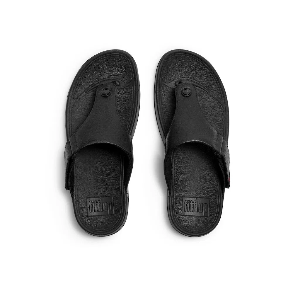 Мужские шлёпанцы Fitflop Track II Toepost, полностью чёрные — фото 4