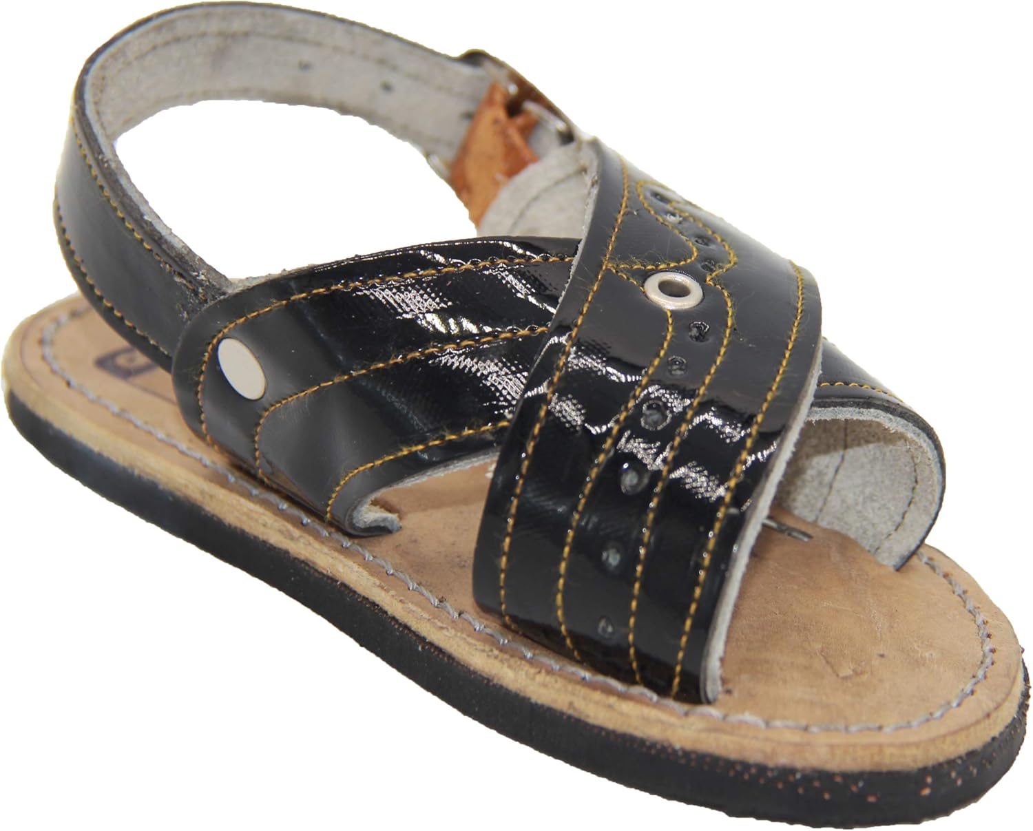 

Дети - мексиканские сандалии хуараче, малыши - аутентичные мексиканские кожаные сандалии Generic, черный