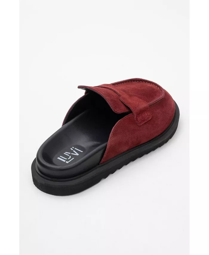 Женские кожаные клоги Laven из замши Forever & Always Shoes, красный — фото 3