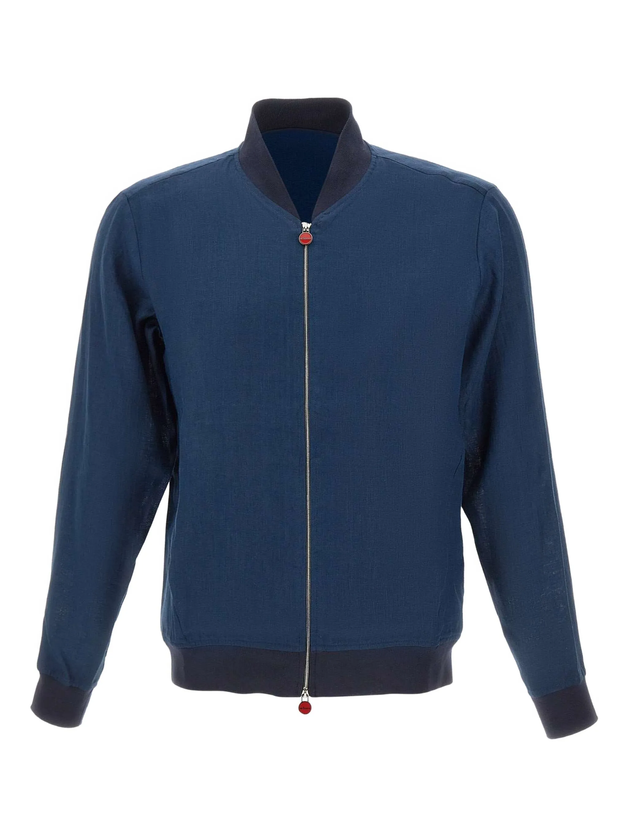 

Льняная куртка на молнии Kiton, синий