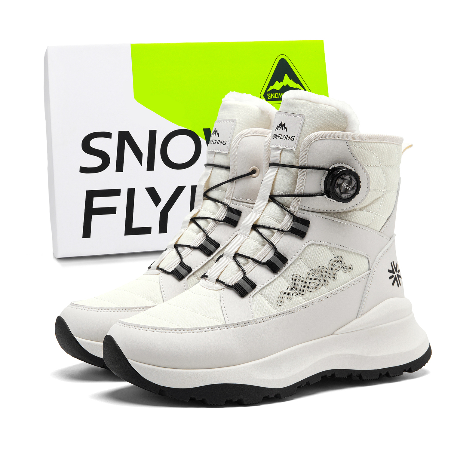 

SNOW FLYING Зимние тактические ботинки Короткие снежные ботинки Унисекс - Танцующий белый (Коробка), цвет Dancing White (Box)