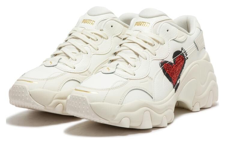 Женские кроссовки на танкетке Puma Pulsar на массивной танкетке, Beige/Red — фото 4