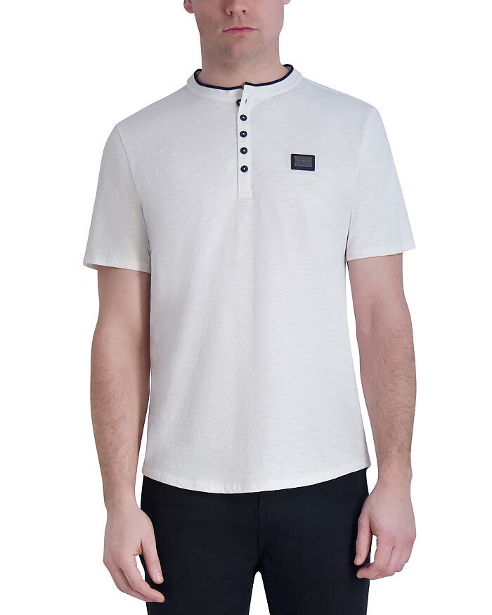 

KARL LAGERFELD PARIS Футболка Henley с короткими рукавами, белый