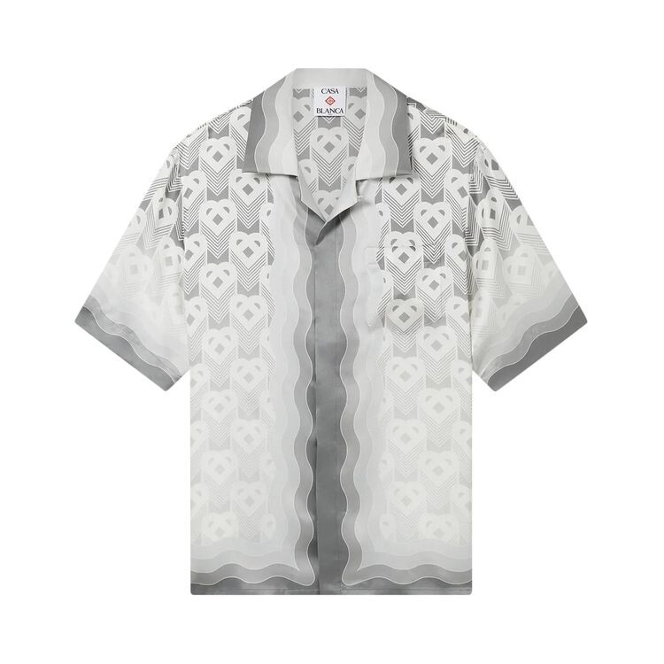 

Рубашка Casablanca Short-Sleeve Cuban Collar Shirt Grey Gradient, серый