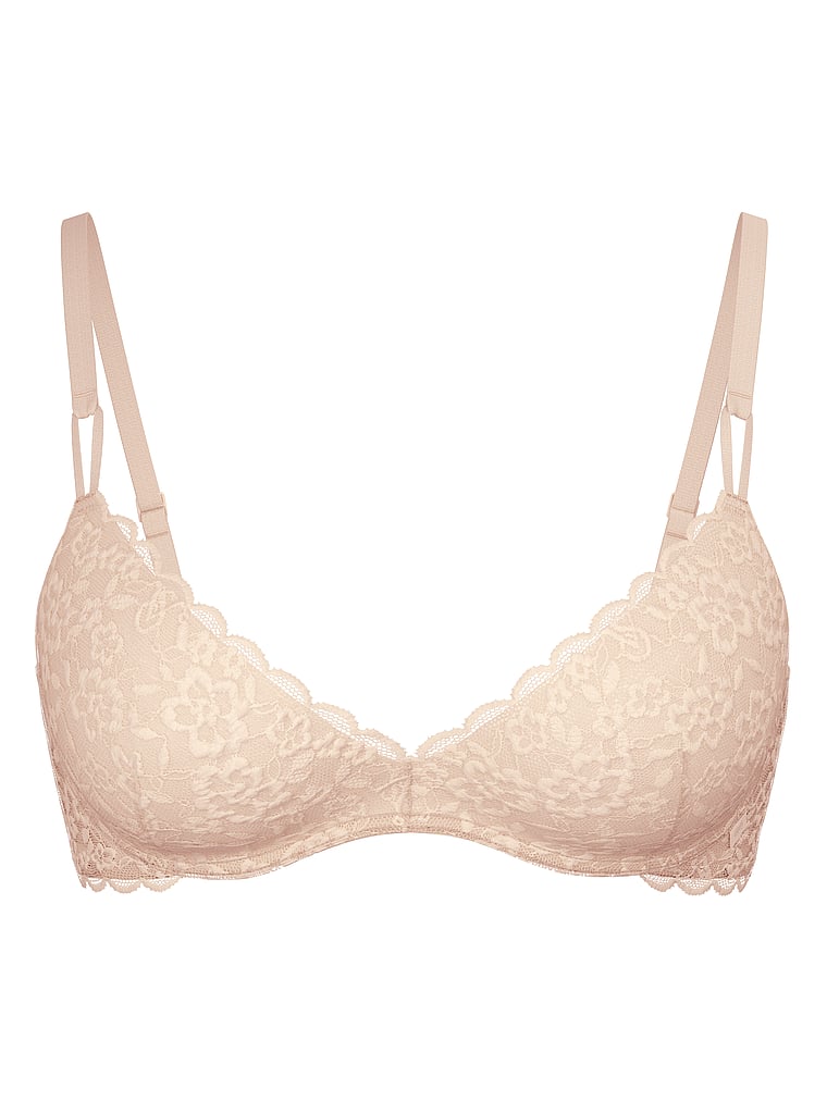 Бюстгальтер Victoria'S Secret Sexy Tee Wireless Push-Up, кружевной марципан