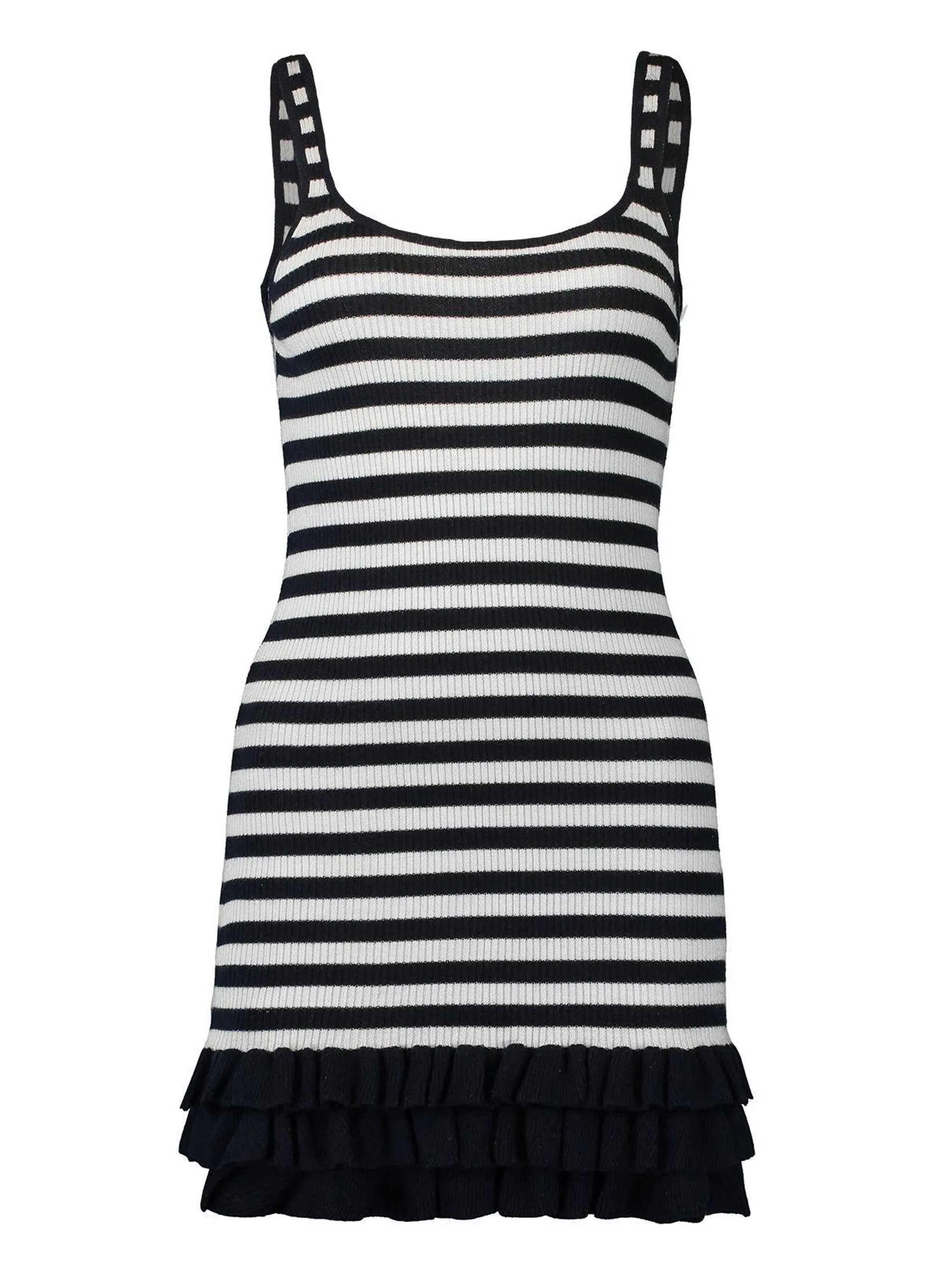 

Мини-платье в полоску от Саттера Brandon Maxwell, темно-синий/белый