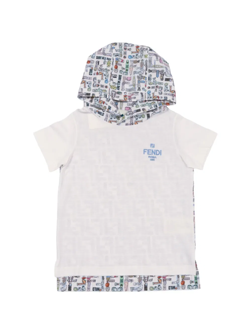 Хлопковая футболка Fendi Kids, белый