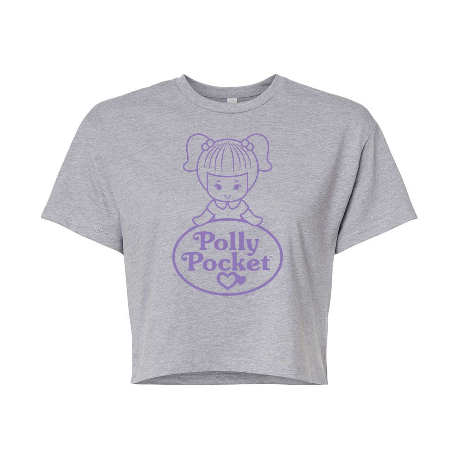 

Укороченная футболка с логотипом Polly Pocket Doll для юниоров Licensed Character, серый