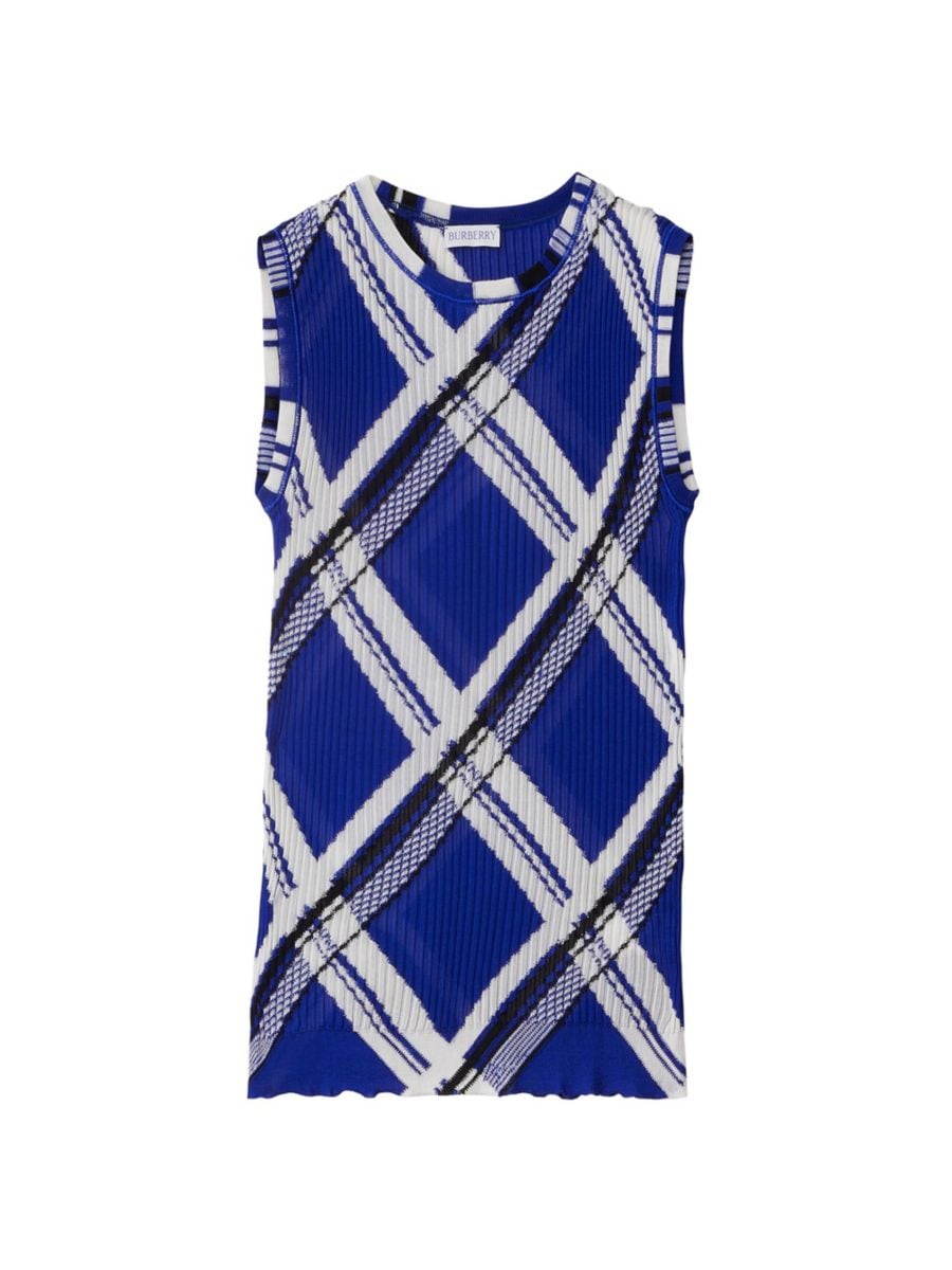 

Клетчатый шелковый жилет Burberry, цвет Knight Check