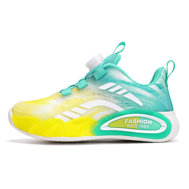 

Противоскользящие и износостойкие дышащие низкие детские баскетбольные кроссовки Wooden Rabbit, зеленый