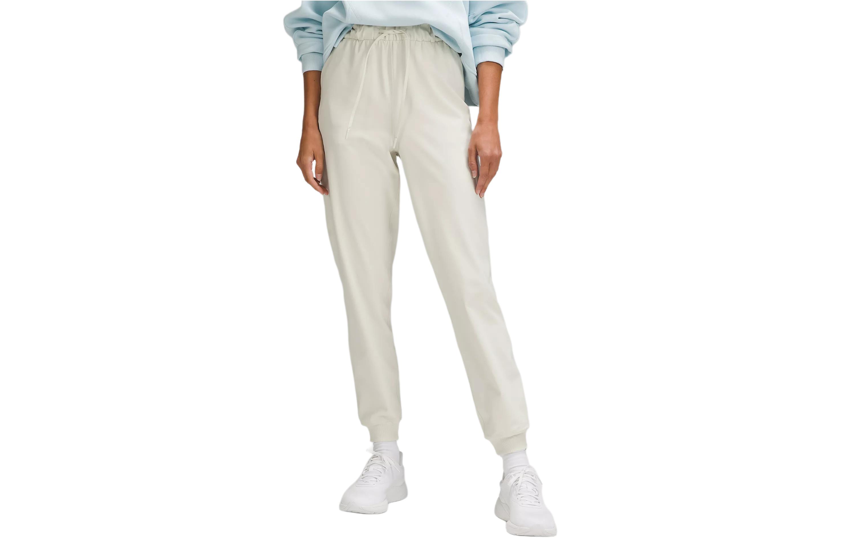 

Растягивающиеся высокие джоггеры удлиненные вязаные спортивные штаны women's Lululemon, экрю