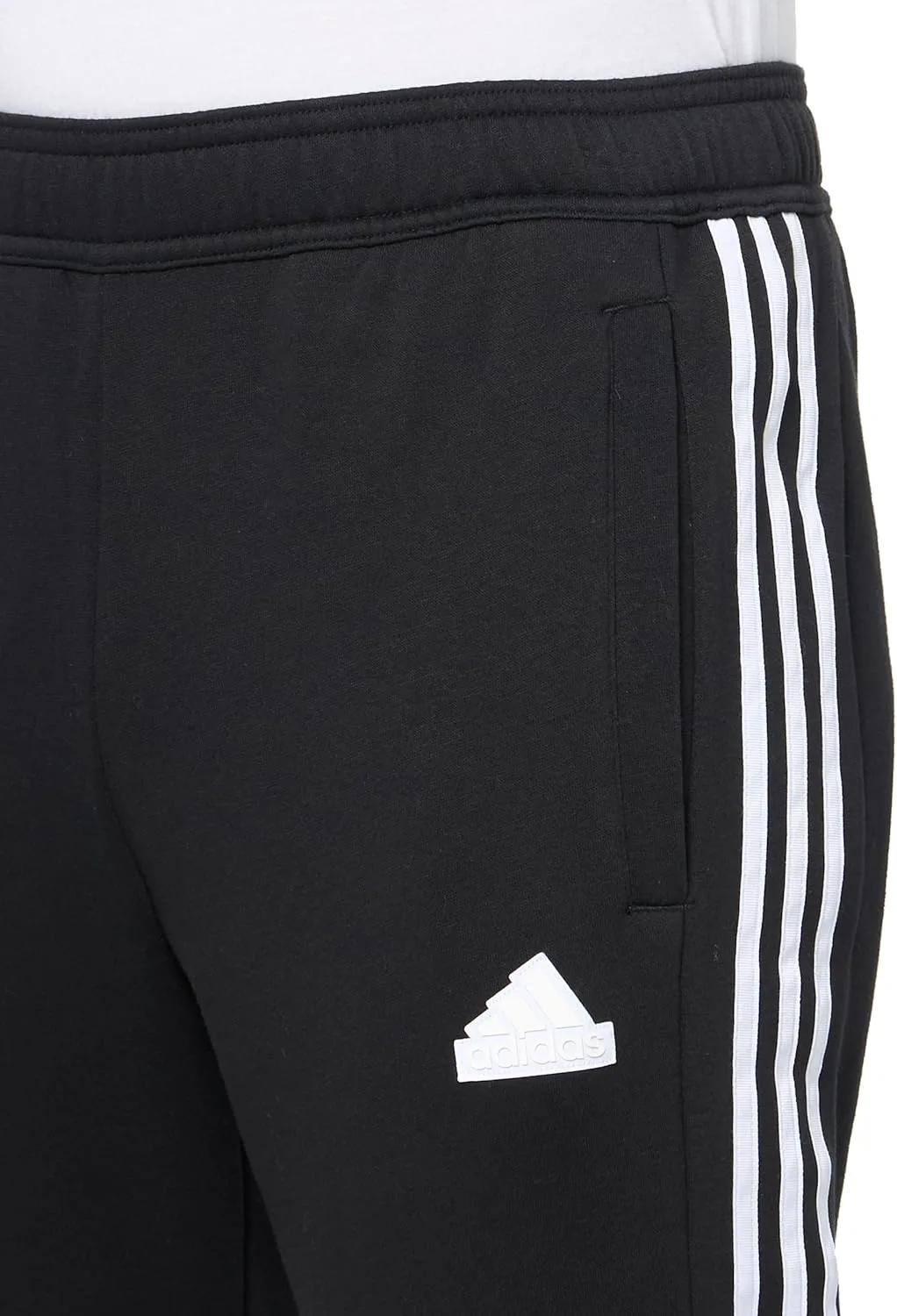 Мужские флисовые брюки Adidas House of Tiro, черно-белый — фото 3