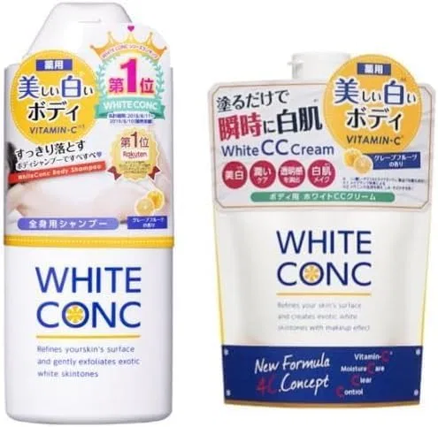 Набор для отбеливания White Conch: шампунь для тела 360 мл и CC-крем 200 г, грейпфрут