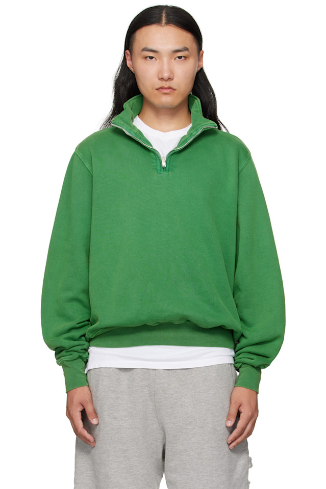 

Les Tien Зеленая плотная толстовка с полосками в яхтенном стиле