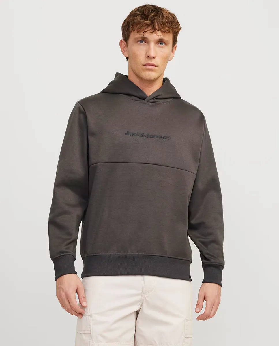 

Мужская толстовка с длинными рукавами и логотипом спереди Jack & Jones, серый