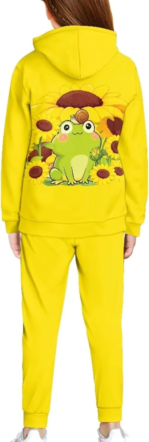 Детский спортивный костюм из толстовки и джоггеров YECARYPOD, Frog Sunflower, yellow — фото 2