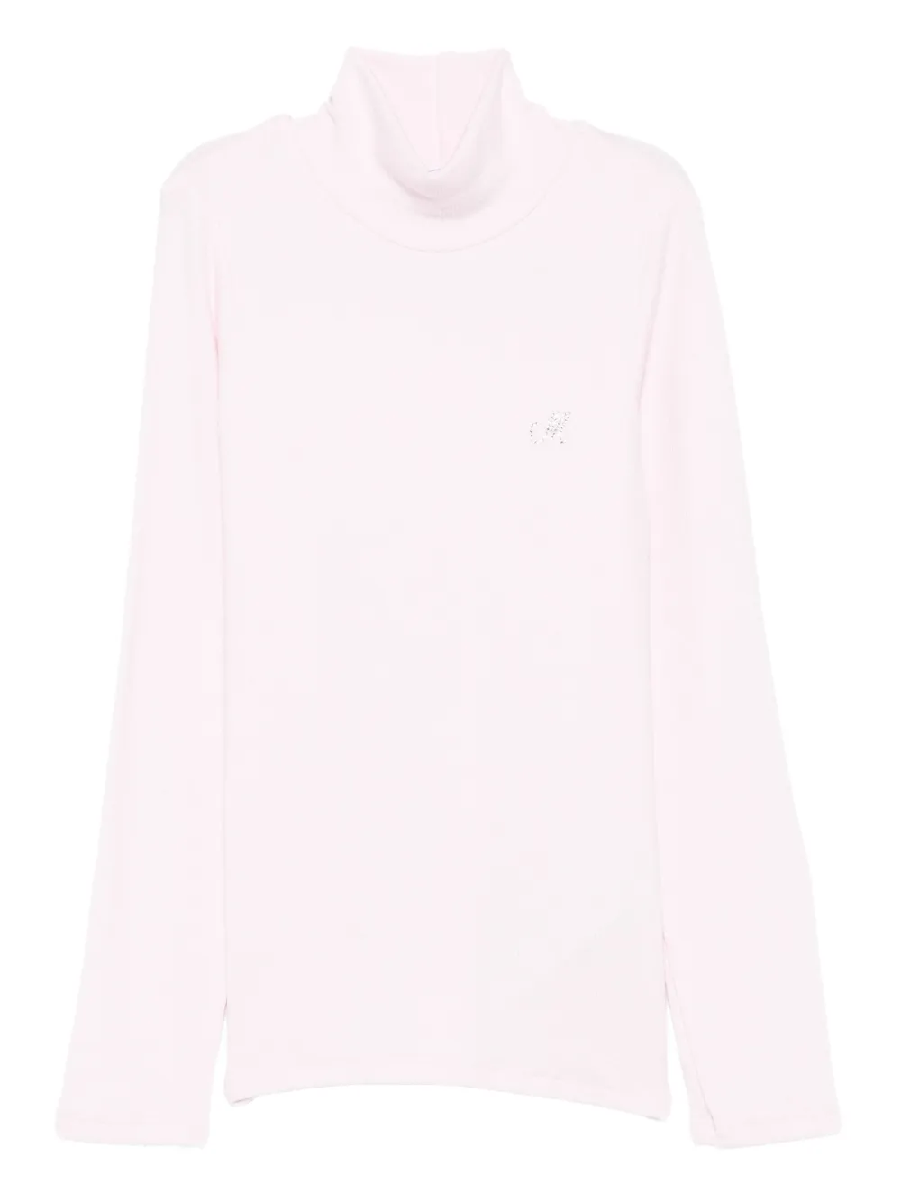 

Свитер в рубчик с высоким воротником Monnalisa, розовый