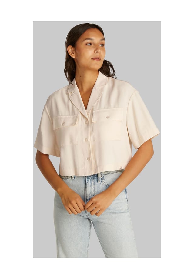 

Блузка-Рубашка с воротником-лацканом Calvin Klein Jeans, бежевый